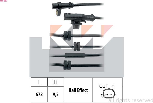 KW 460 087 - Sensore, N° giri ruota autozon.pro