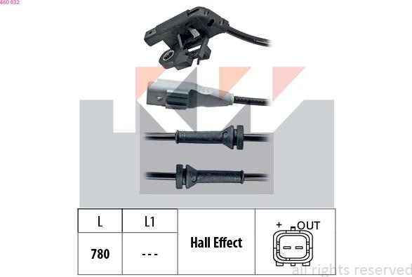 KW 460 032 - Sensore, N° giri ruota autozon.pro