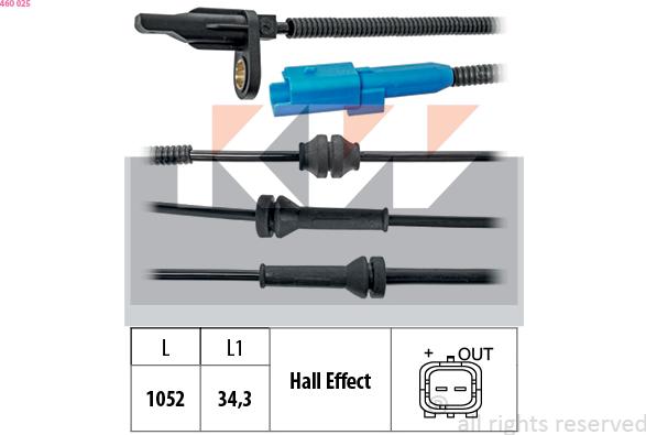 KW 460 025 - Sensore, N° giri ruota autozon.pro