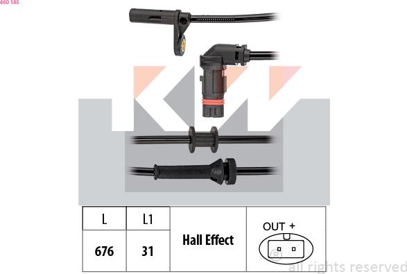 KW 460 185 - Sensore, N° giri ruota autozon.pro