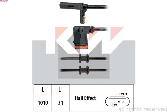 KW 460 207 - Sensore, N° giri ruota autozon.pro