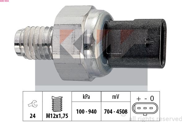 KW 480 004 - Sensore, Pressione olio autozon.pro