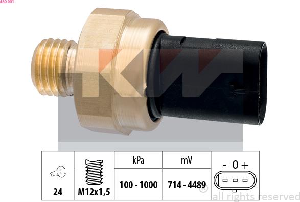 KW 480 001 - Sensore, Pressione olio autozon.pro