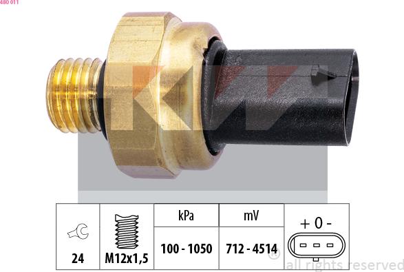 KW 480 011 - Sensore, Pressione olio autozon.pro