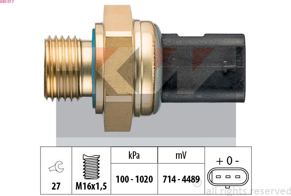 KW 480 017 - Sensore, Pressione olio autozon.pro