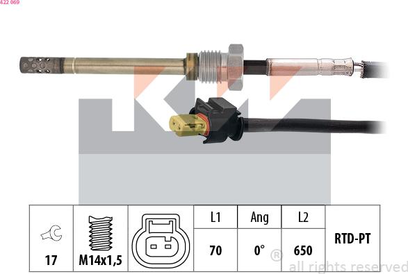 KW 422 069 - Sensore, Temperatura gas scarico autozon.pro