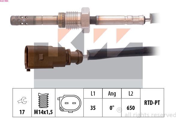 KW 422 065 - Sensore, Temperatura gas scarico autozon.pro