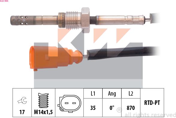 KW 422 005 - Sensore, Temperatura gas scarico autozon.pro