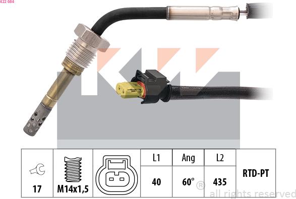 KW 422 084 - Sensore, Temperatura gas scarico autozon.pro