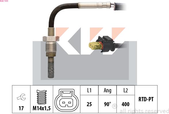 KW 422 133 - Sensore, Temperatura gas scarico autozon.pro