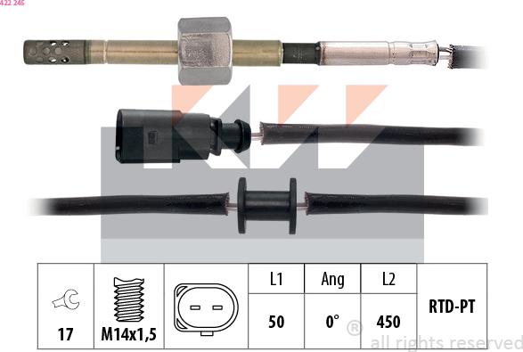 KW 422 245 - Sensore, Temperatura gas scarico autozon.pro