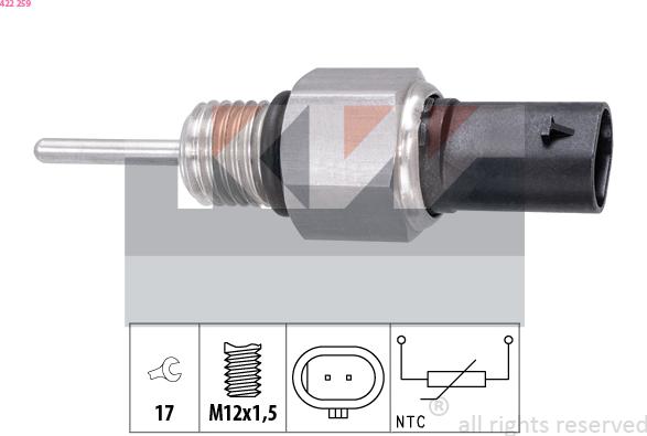 KW 422 259 - Sensore, Temperatura gas scarico autozon.pro