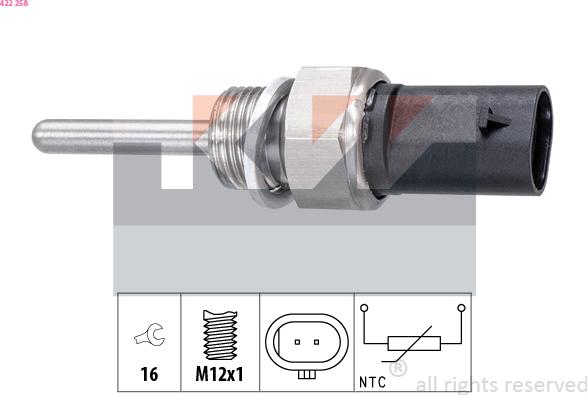 KW 422 258 - Sensore, Temperatura gas scarico autozon.pro