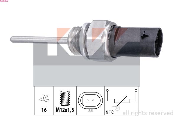 KW 422 257 - Sensore, Temperatura gas scarico autozon.pro