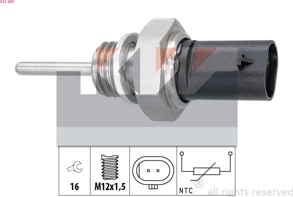 KW 422 260 - Sensore, Temperatura gas scarico autozon.pro