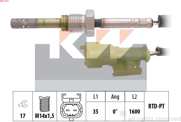 KW 422 217 - Sensore, Temperatura gas scarico autozon.pro