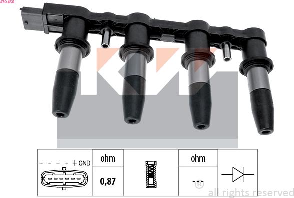 KW 470 450 - Bobina d'accensione autozon.pro