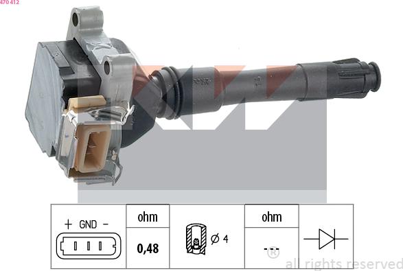 KW 470 412 - Bobina d'accensione autozon.pro