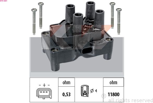 KW 470 481 - Bobina d'accensione autozon.pro