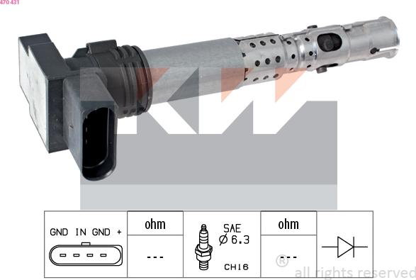 KW 470 431 - Bobina d'accensione autozon.pro