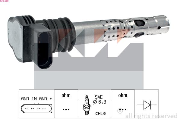 KW 470 429 - Bobina d'accensione autozon.pro