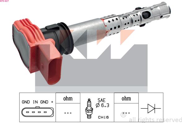 KW 470 427 - Bobina d'accensione autozon.pro