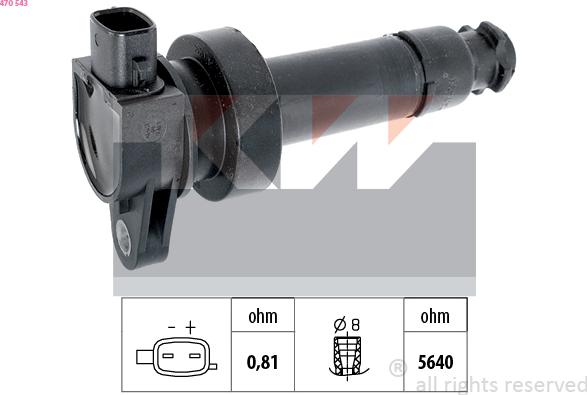 KW 470 543 - Bobina d'accensione autozon.pro