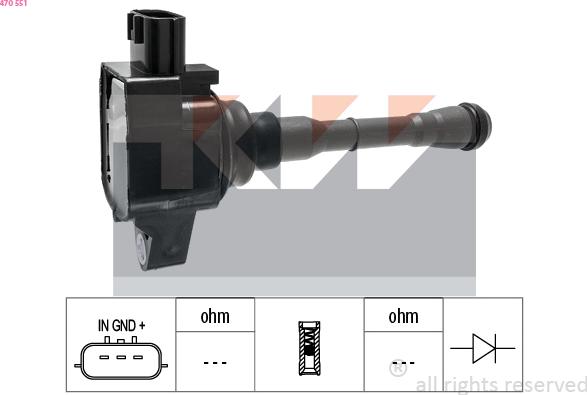 KW 470 551 - Bobina d'accensione autozon.pro