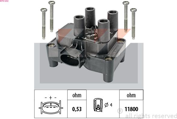 KW 470 532 - Bobina d'accensione autozon.pro