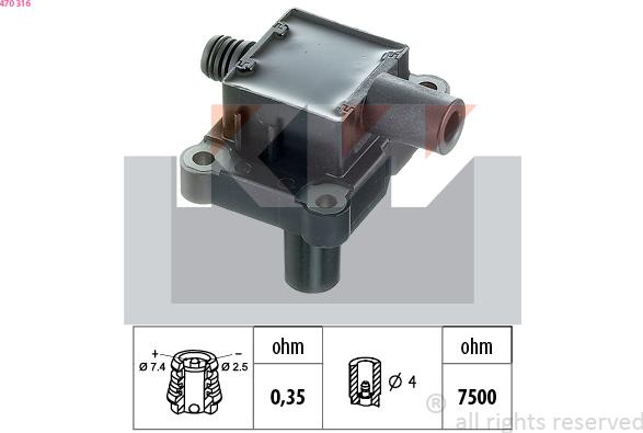 KW 470 316 - Bobina d'accensione autozon.pro