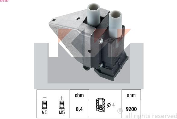 KW 470 317 - Bobina d'accensione autozon.pro