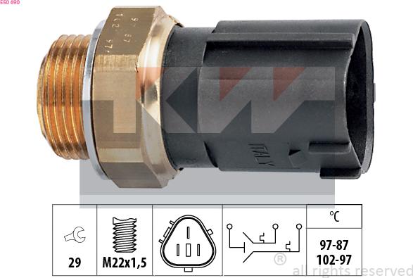 KW 550 690 - Termocontatto, Ventola radiatore autozon.pro