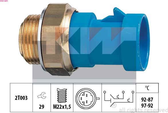 KW 550 681 - Termocontatto, Ventola radiatore autozon.pro