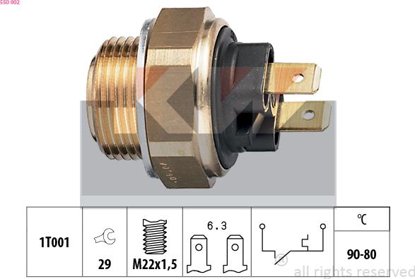 KW 550 002 - Termocontatto, Ventola radiatore autozon.pro