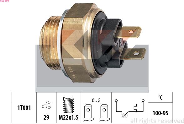 KW 550 019 - Termocontatto, Ventola radiatore autozon.pro