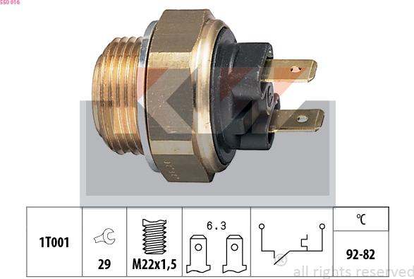 KW 550 016 - Termocontatto, Ventola radiatore autozon.pro