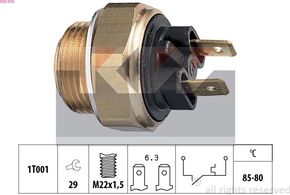 KW 550 018 - Termocontatto, Ventola radiatore autozon.pro