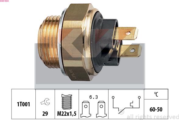 KW 550 034 - Termocontatto, Ventola radiatore autozon.pro