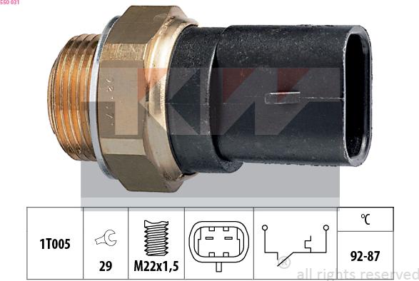 KW 550 031 - Termocontatto, Ventola radiatore autozon.pro