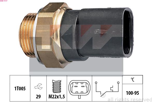 KW 550 117 - Termocontatto, Ventola radiatore autozon.pro