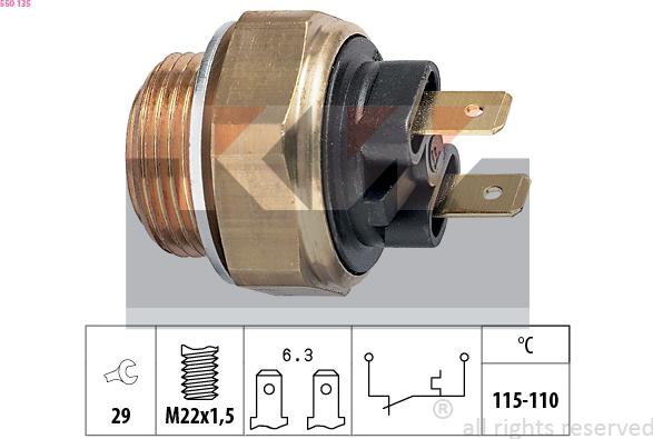 KW 550 135 - Termocontatto, Ventola radiatore autozon.pro