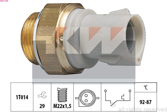 KW 550 129 - Termocontatto, Ventola radiatore autozon.pro