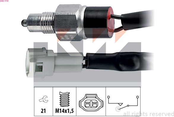 KW 560 119 - Interruttore, Luce di retromarcia autozon.pro