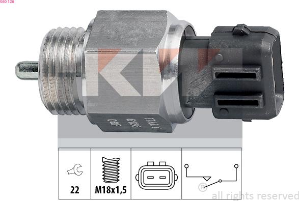 KW 560 126 - Interruttore, Luce di retromarcia autozon.pro