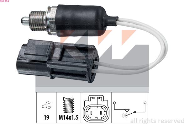 KW 560 314 - Interruttore, Luce di retromarcia autozon.pro