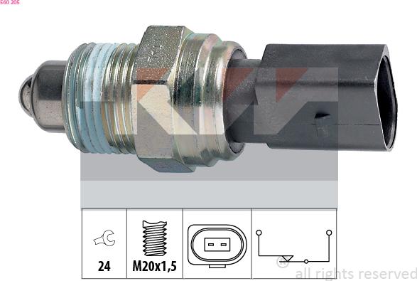 KW 560 205 - Interruttore, Luce di retromarcia autozon.pro