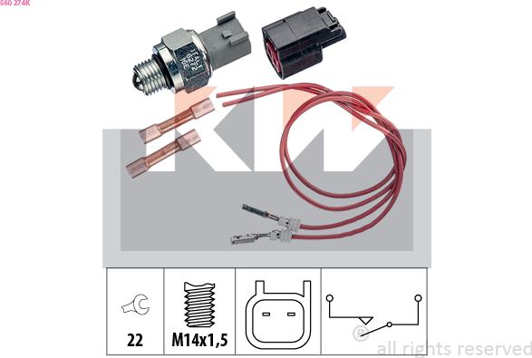 KW 560 274K - Interruttore, Luce di retromarcia autozon.pro