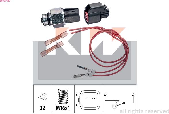 KW 560 275K - Interruttore, Luce di retromarcia autozon.pro