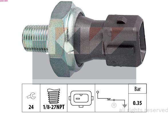 KW 500 091 - Sensore, Pressione olio autozon.pro