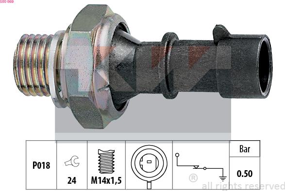 KW 500 069 - Sensore, Pressione olio autozon.pro